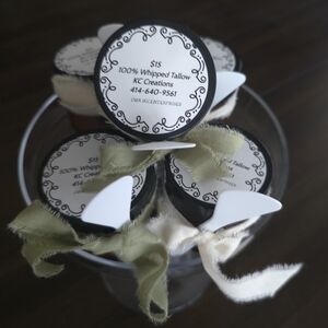 Whipped Tallow with Decorative Ribbons